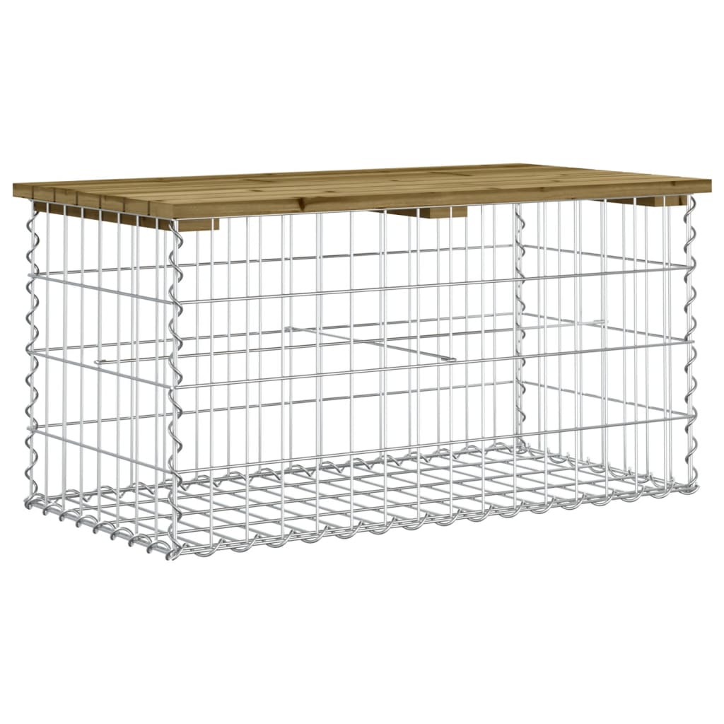 vidaXL Garden Bench Gabion Design 83x44x42 cm Impregnated Wood Pine
