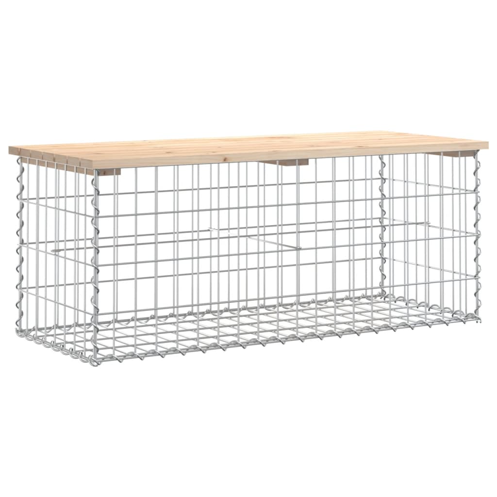 vidaXL Garden Bench Gabion Design 103x44x42 cm Solid Wood Pine
