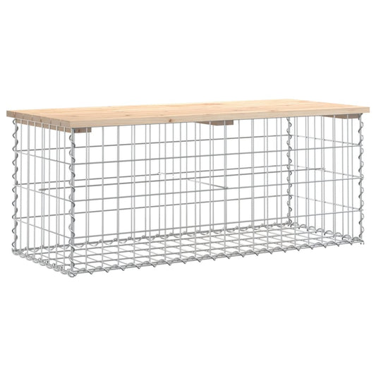 vidaXL Garden Bench Gabion Design 103x44x42 cm Solid Wood Pine