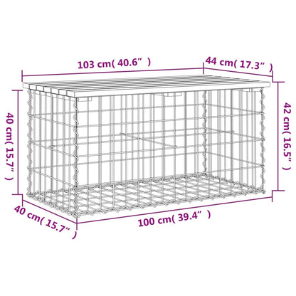 vidaXL Garden Bench Gabion Design 103x44x42 cm Solid Wood Pine