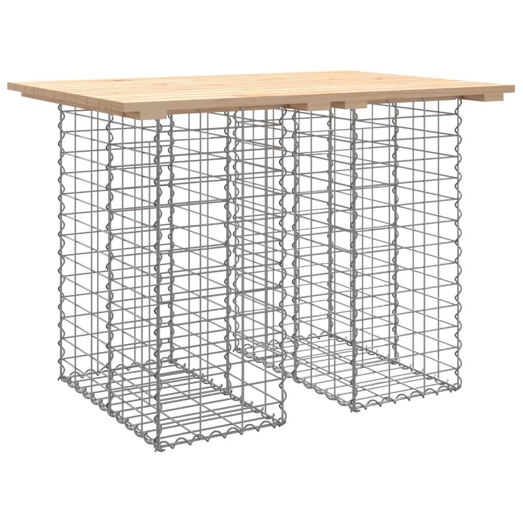 vidaXL Garden Table Gabion Design 100x70x72 cm Solid Wood Pine