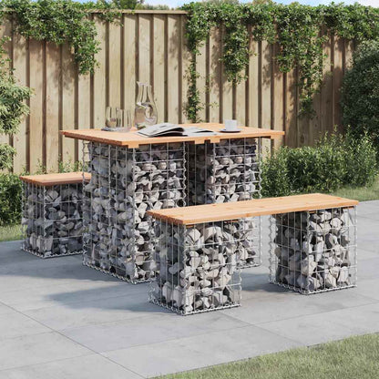 vidaXL Garden Table Gabion Design 100x70x72 cm Solid Wood Pine