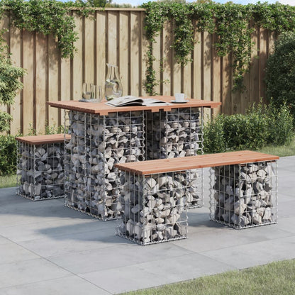 vidaXL Garden Table Gabion Design 100x70x72 cm Solid Wood Douglas