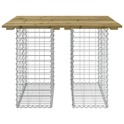 vidaXL Garden Table Gabion Design 100x102x72 cm Impregnated Wood Pine