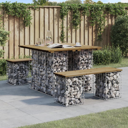 vidaXL Garden Table Gabion Design 100x102x72 cm Impregnated Wood Pine