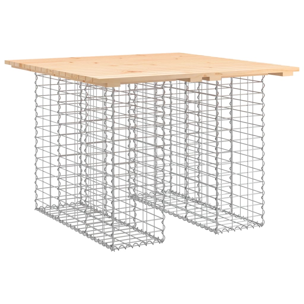 vidaXL Garden Table Gabion Design 100x102x72 cm Solid Wood Pine