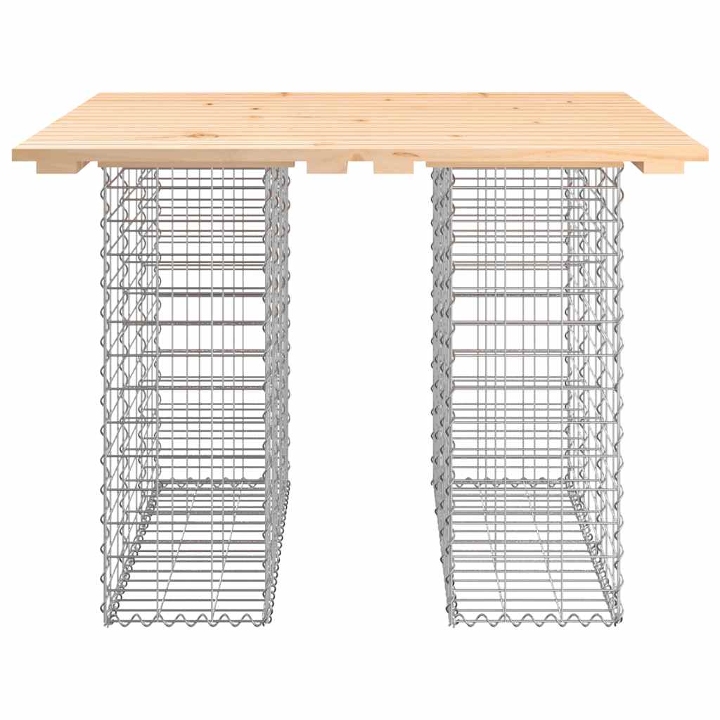 vidaXL Garden Table Gabion Design 100x102x72 cm Solid Wood Pine