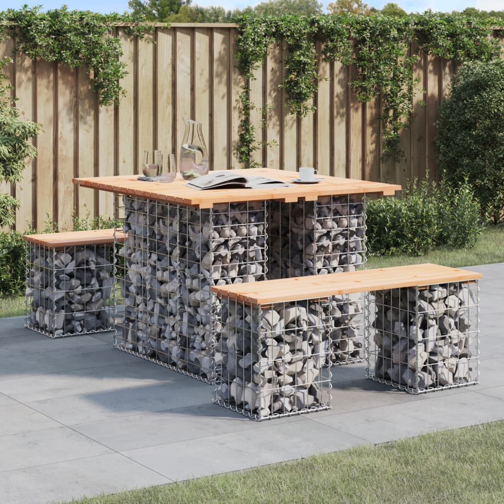 vidaXL Garden Table Gabion Design 100x102x72 cm Solid Wood Pine