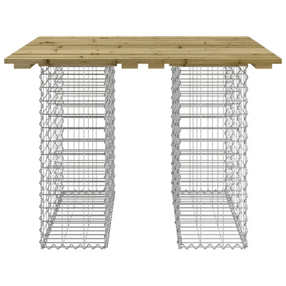 vidaXL Garden Table Gabion Design 100x102x72 cm Impregnated Wood Pine