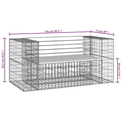 vidaXL Garden Bench | Douglas wood, Galvanised steel | Solid douglas wood