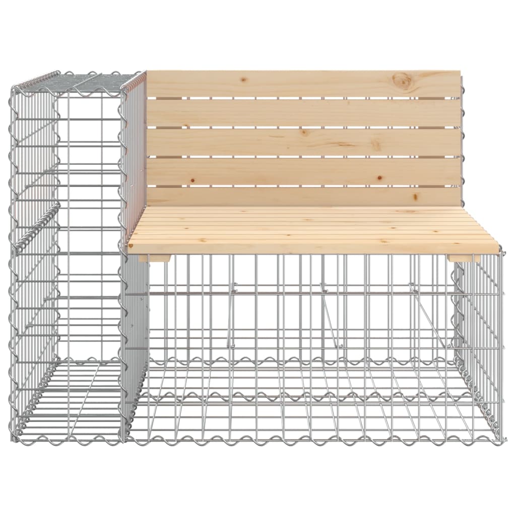 vidaXL Garden Bench | Natural wood, Silver | Solid pine wood, Galvanised steel