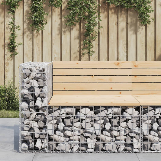 vidaXL Garden Bench | Natural wood, Silver | Solid pine wood, Galvanised steel