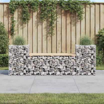 vidaXL Garden Bench Gabion Design 183x41x60.5 cm Solid Wood Pine