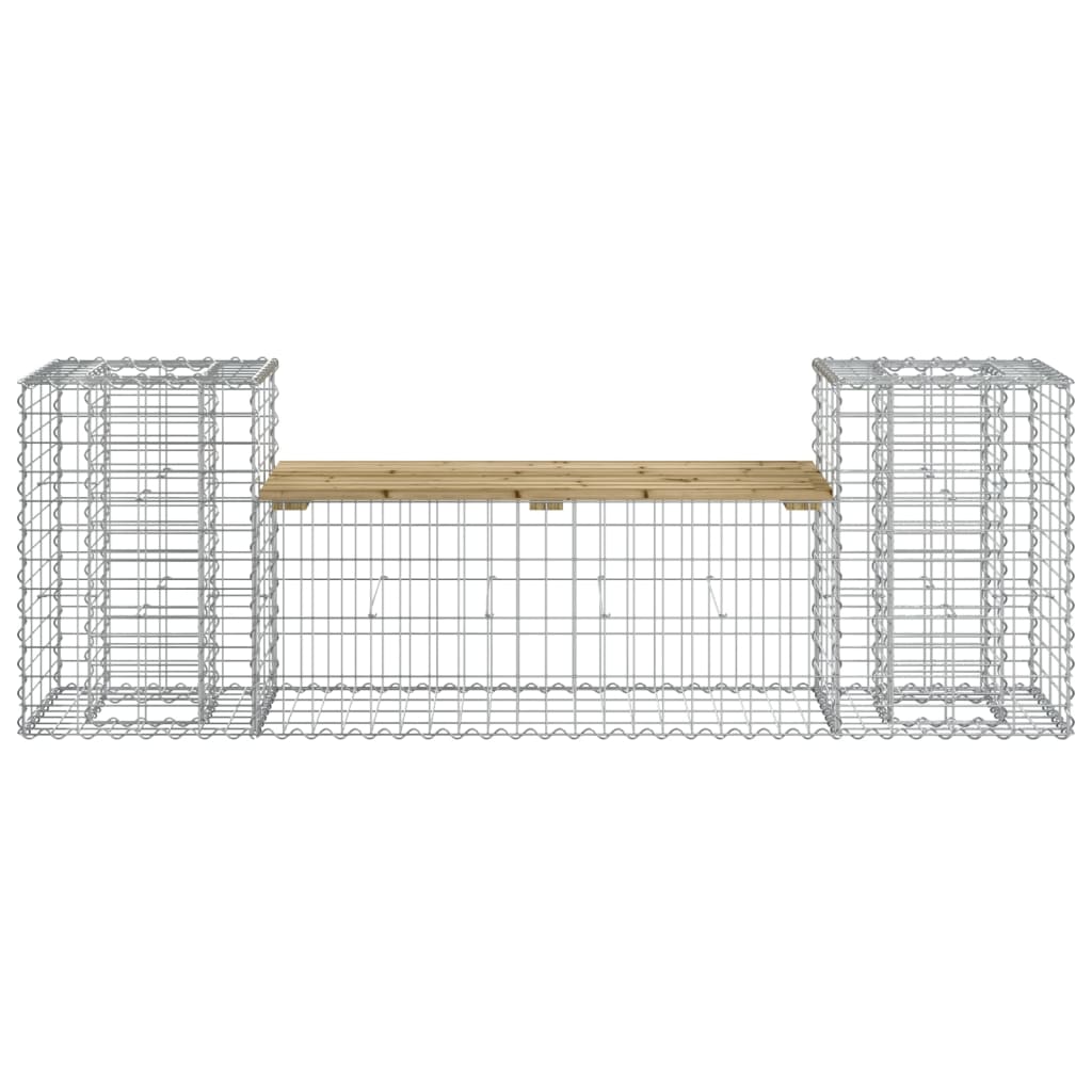 vidaXL Garden Bench Gabion Design 183x41x60.5 cm Impregnated Wood Pine