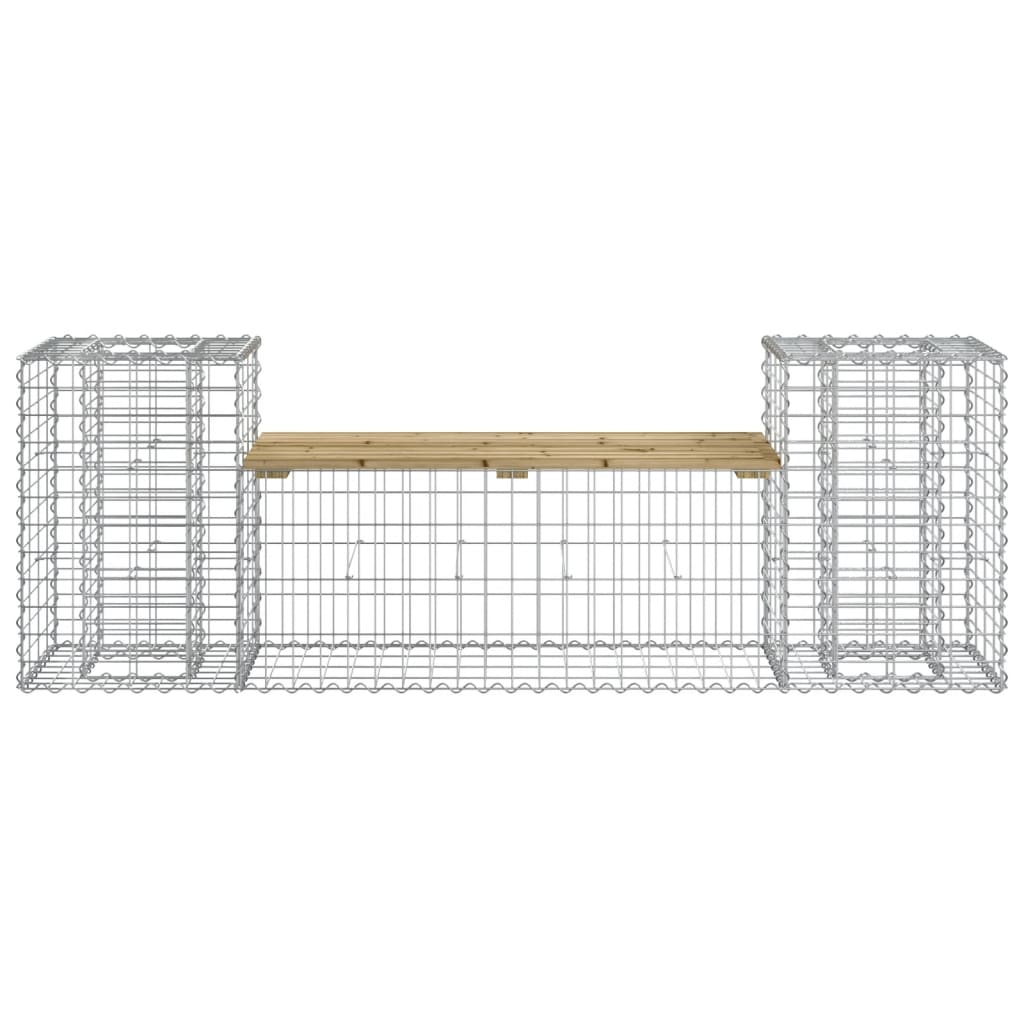 vidaXL Garden Bench Gabion Design 183x41x60.5 cm Impregnated Wood Pine