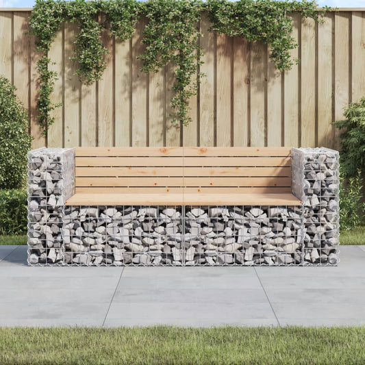 vidaXL Garden Bench | Natural wood | Solid Pine wood, Galvanised steel