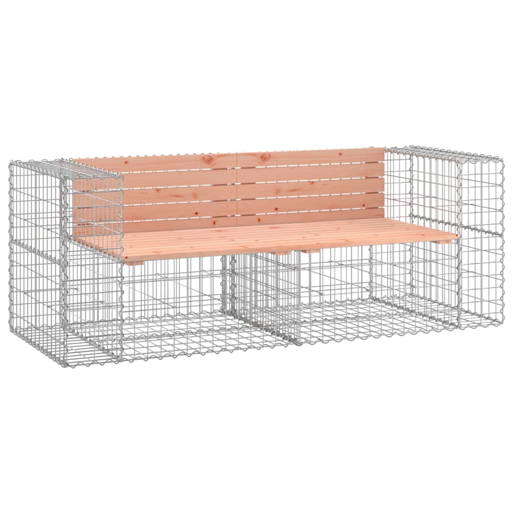 vidaXL Garden Bench | Douglas wood colour, Grey metal base