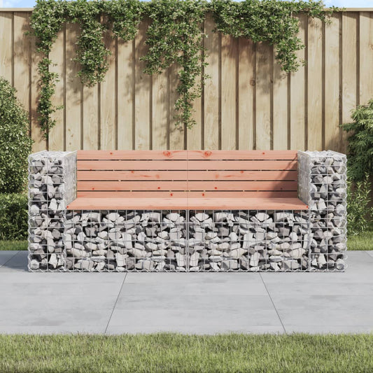 vidaXL Garden Bench | Douglas wood colour, Grey metal base