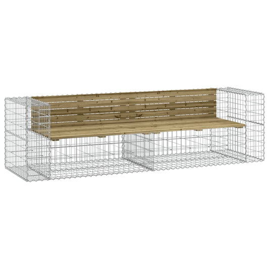 vidaXL Garden Bench Gabion Design 244x71x65.5 cm Impregnated Wood Pine