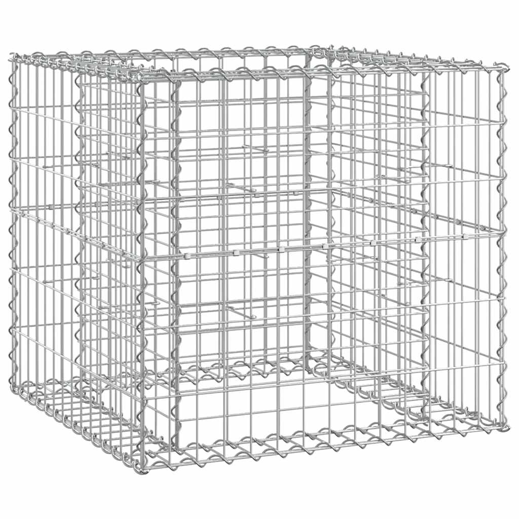 vidaXL Garden Bench With Gabion Basket | Natural Pine, Silver