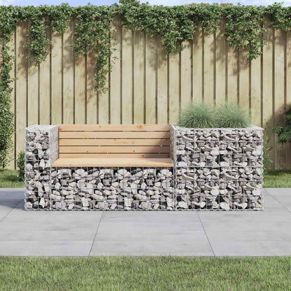vidaXL Garden Bench With Gabion Basket | Natural Pine, Silver