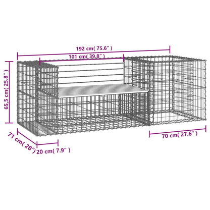 vidaXL Garden Bench with Gabion Basket Impregnated Wood Pine