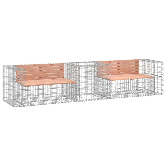 vidaXL Garden Bench with Gabion Basket Solid Wood Douglas