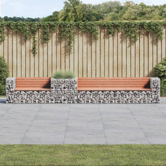 vidaXL Garden Bench with Gabion Basket Solid Wood Douglas