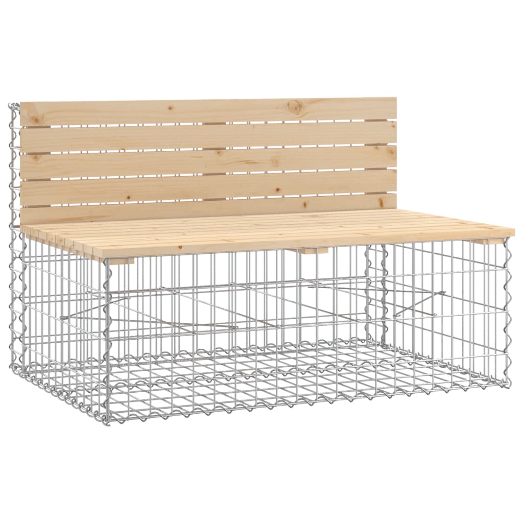 vidaXL Garden Bench Gabion Design 347x71x65.5 cm Solid Wood Pine