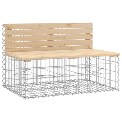 vidaXL Garden Bench Gabion Design 347x71x65.5 cm Solid Wood Pine