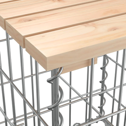 vidaXL Garden Bench Gabion Design 347x71x65.5 cm Solid Wood Pine