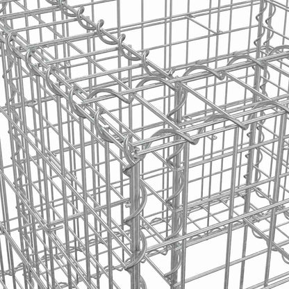vidaXL Gabion Basket Silver 70x70x65 cm Galvanised Iron