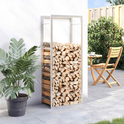 vidaXL Firewood Rack 50x28x132 cm Stainless Steel
