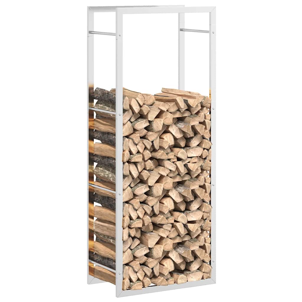 vidaXL Firewood Rack 50x28x132 cm Stainless Steel