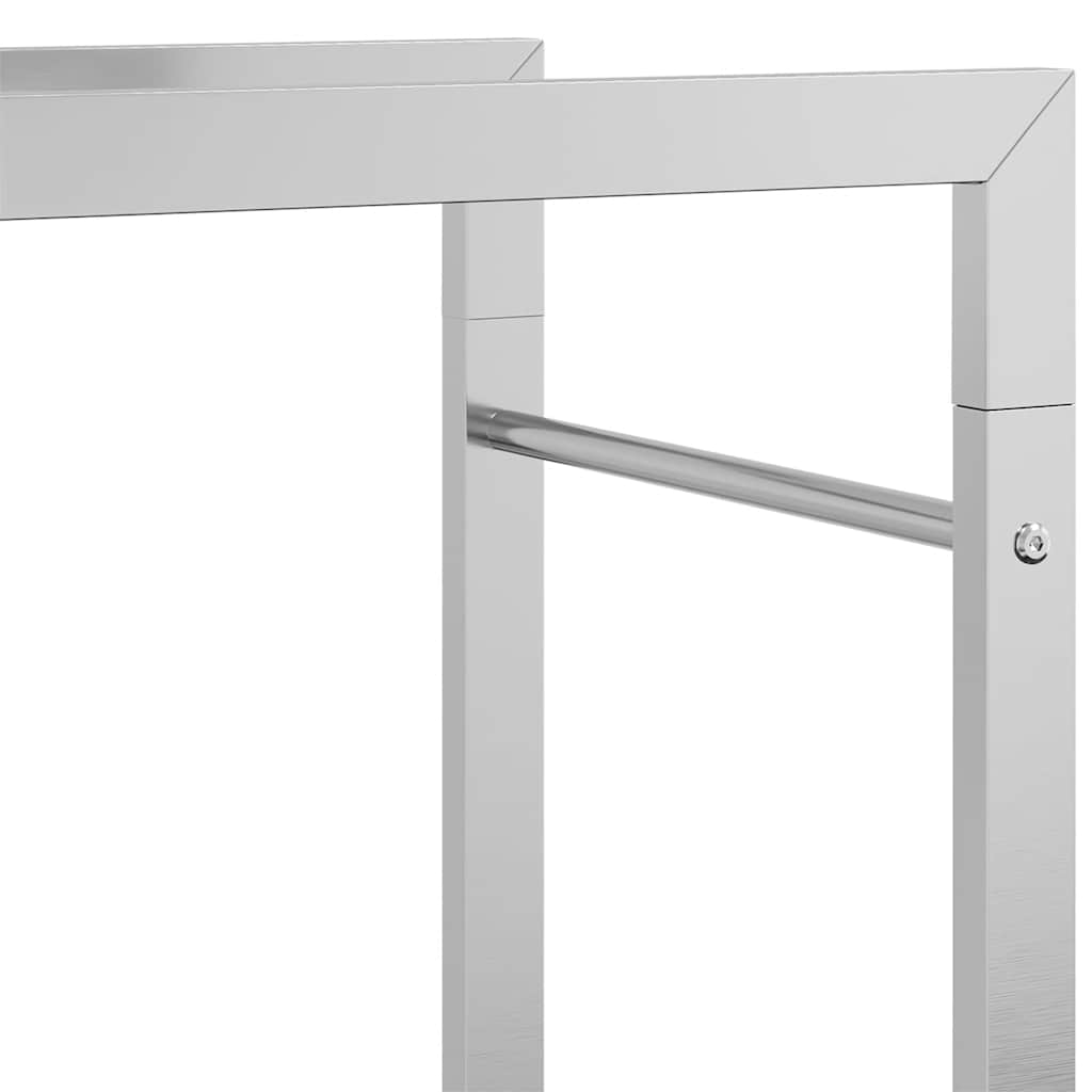 vidaXL Firewood Rack 50x28x132 cm Stainless Steel