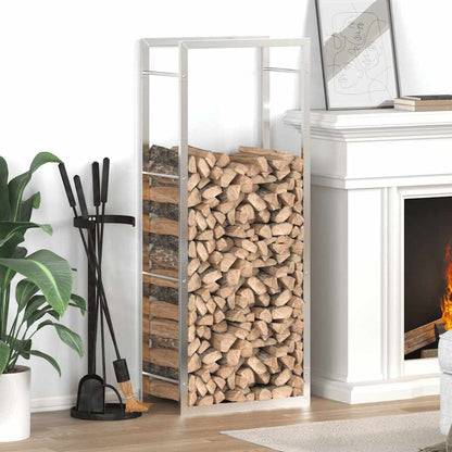 vidaXL Firewood Rack 50x28x132 cm Stainless Steel