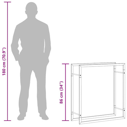 vidaXL Firewood Rack 80x28x86 cm Stainless Steel
