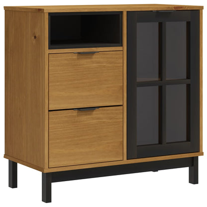 vidaXL Highboard with Glass Doors FLAM 80x40x180 cm Solid Wood Pine