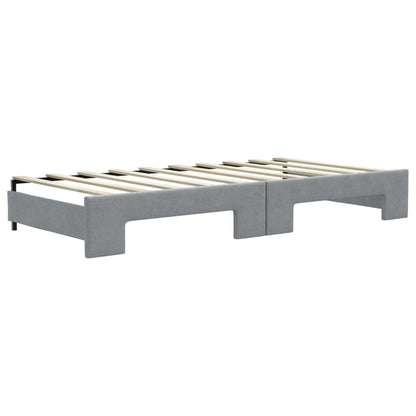 vidaXL Daybed with Trundle without Mattress Light Grey 90x190 cm Single