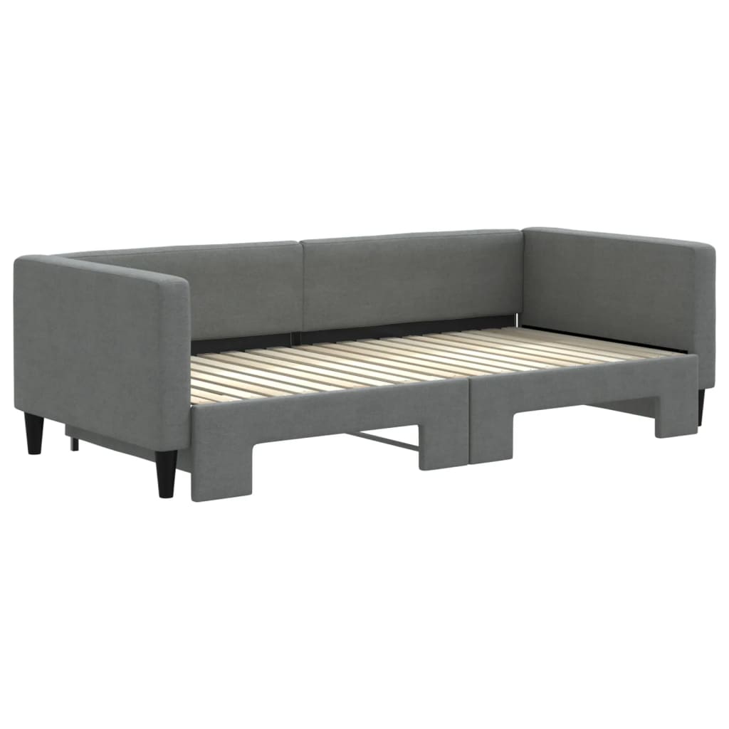 vidaXL Daybed with Trundle without Mattress Dark Grey 90x190 cm Single