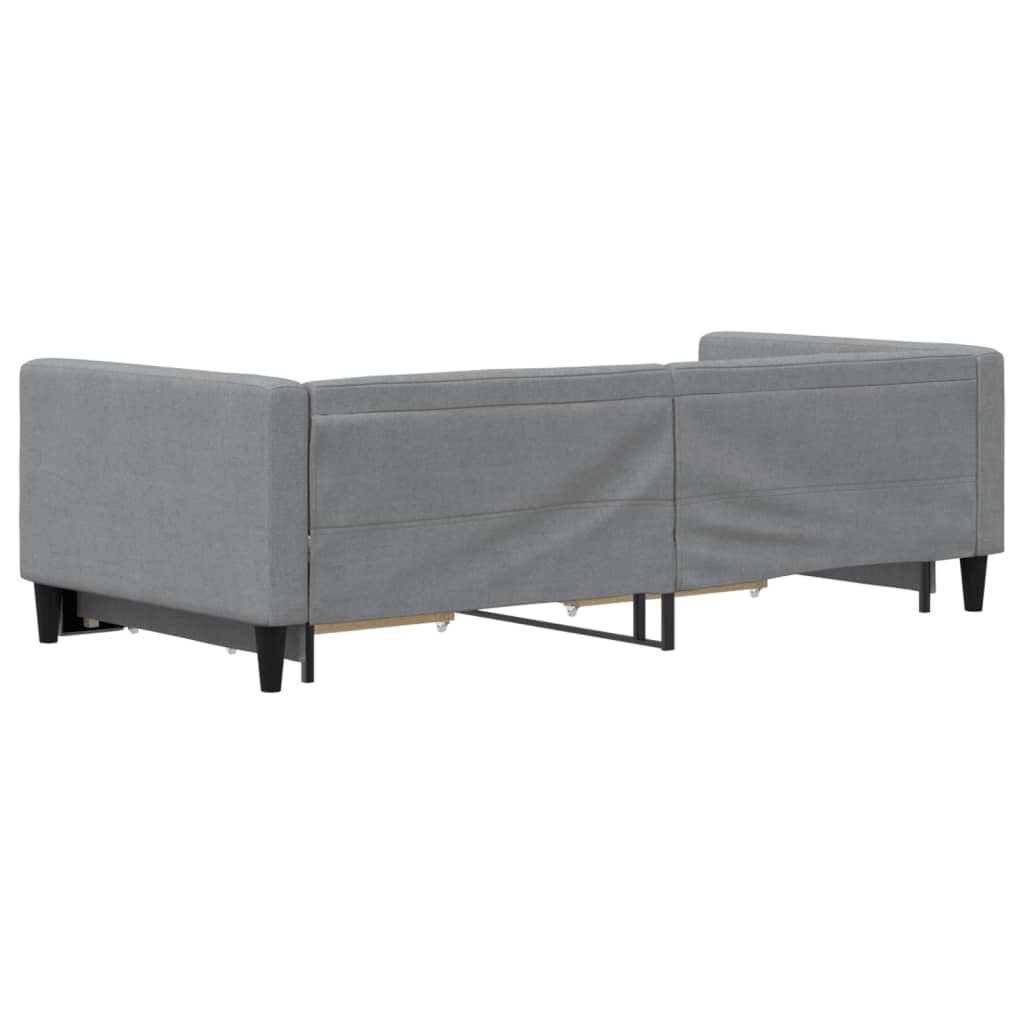 vidaXL Daybed with Trundle&Drawers without Mattress Light Grey 90x190 cm Single