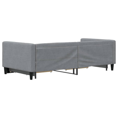 vidaXL Daybed with Trundle&Drawers without Mattress Light Grey 90x190 cm Single