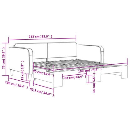 vidaXL Daybed with Trundle without Mattress Dark Grey 90x190 cm Single