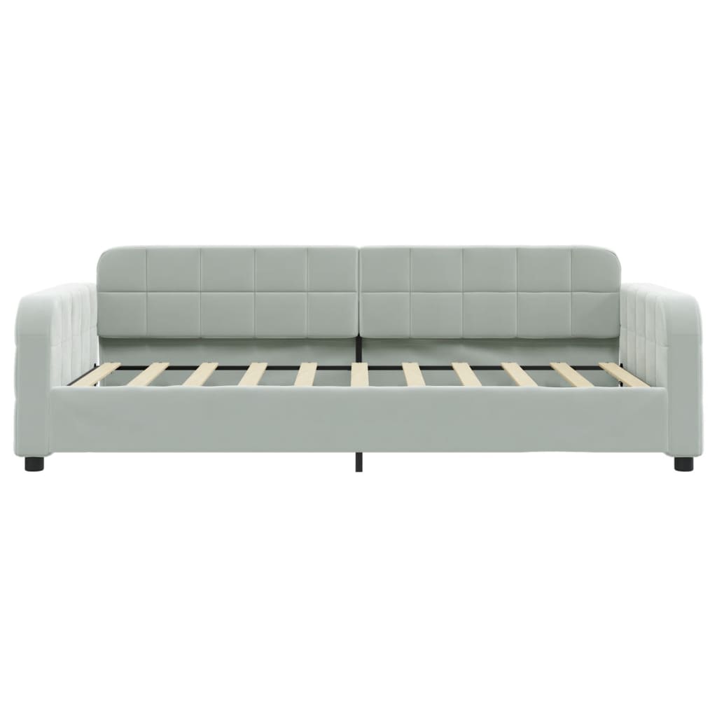 vidaXL Daybed with Mattress Light Grey 90x190 cm Velvet