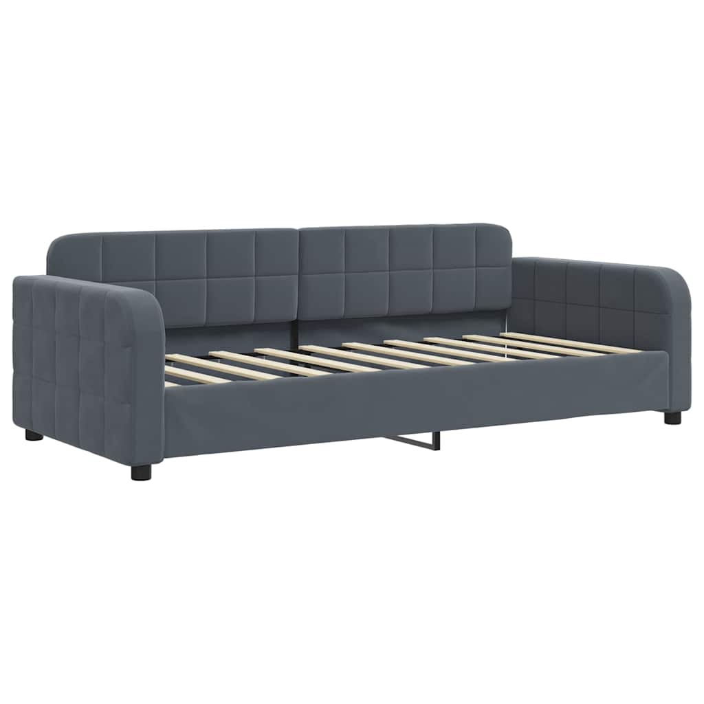 vidaXL Daybed with Mattress Dark Grey 90x190 cm Velvet