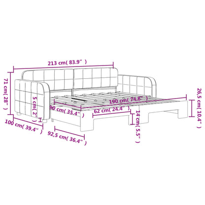vidaXL Daybed with Trundle without Mattress Dark Grey 90x190 cm Single