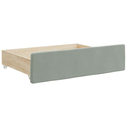 vidaXL Daybed with Trundle&Drawers without Mattress Light Grey 90x190 cm Single