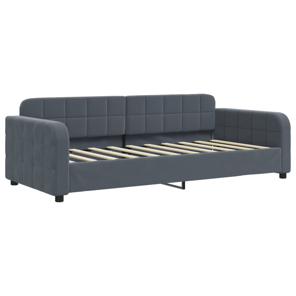 vidaXL Daybed with Trundle&Drawers without Mattress Dark Grey 90x190 cm Single