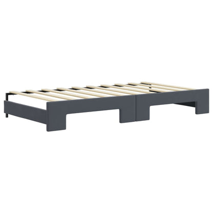vidaXL Daybed with Trundle&Drawers without Mattress Dark Grey 90x190 cm Single