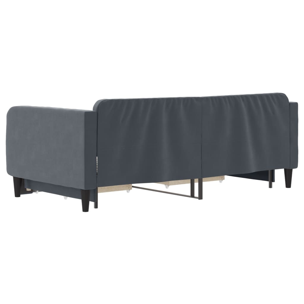vidaXL Daybed with Trundle&Drawers without Mattress Dark Grey 90x190 cm Single